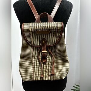 Polo by Ralph Lauren Vintage Mini Houndstooth Leather Sling Backpack